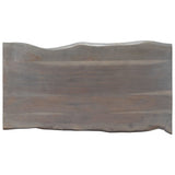 Table basse avec bord naturel Gris 115x60x40 cm Bois d'acacia