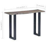 Table console Gris 115 x 35 x 76 cm Bois d'acacia massif et fer