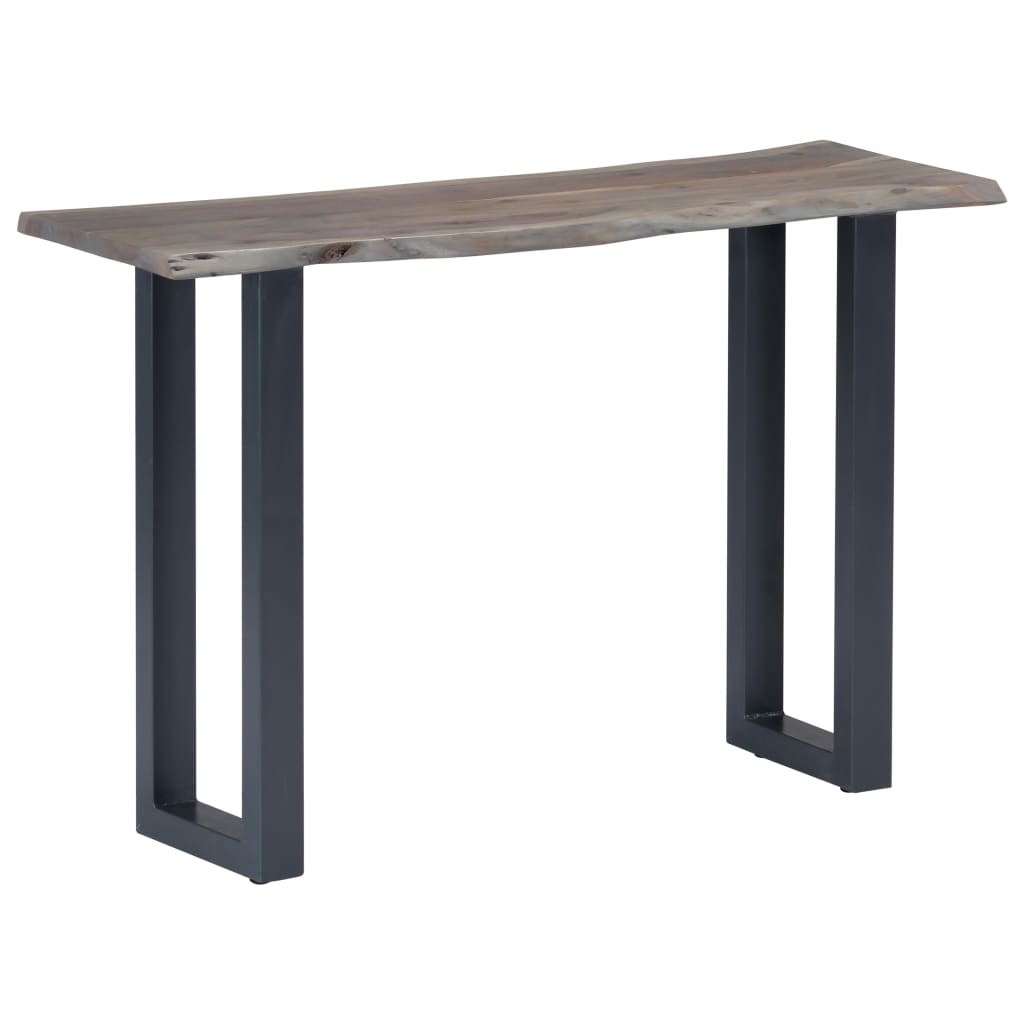 Table console Gris 115 x 35 x 76 cm Bois d'acacia massif et fer