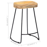 Gavin Bar Stools Set of 2 Solid Mango Wood