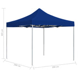 Tente de réception pliable Aluminium 3 x 3 m Bleu