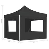 Folding reception tent with aluminium walls 3 x 3m Anthracite