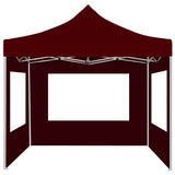 Tente de réception pliable avec parois Aluminium 3x3 m Bordeaux