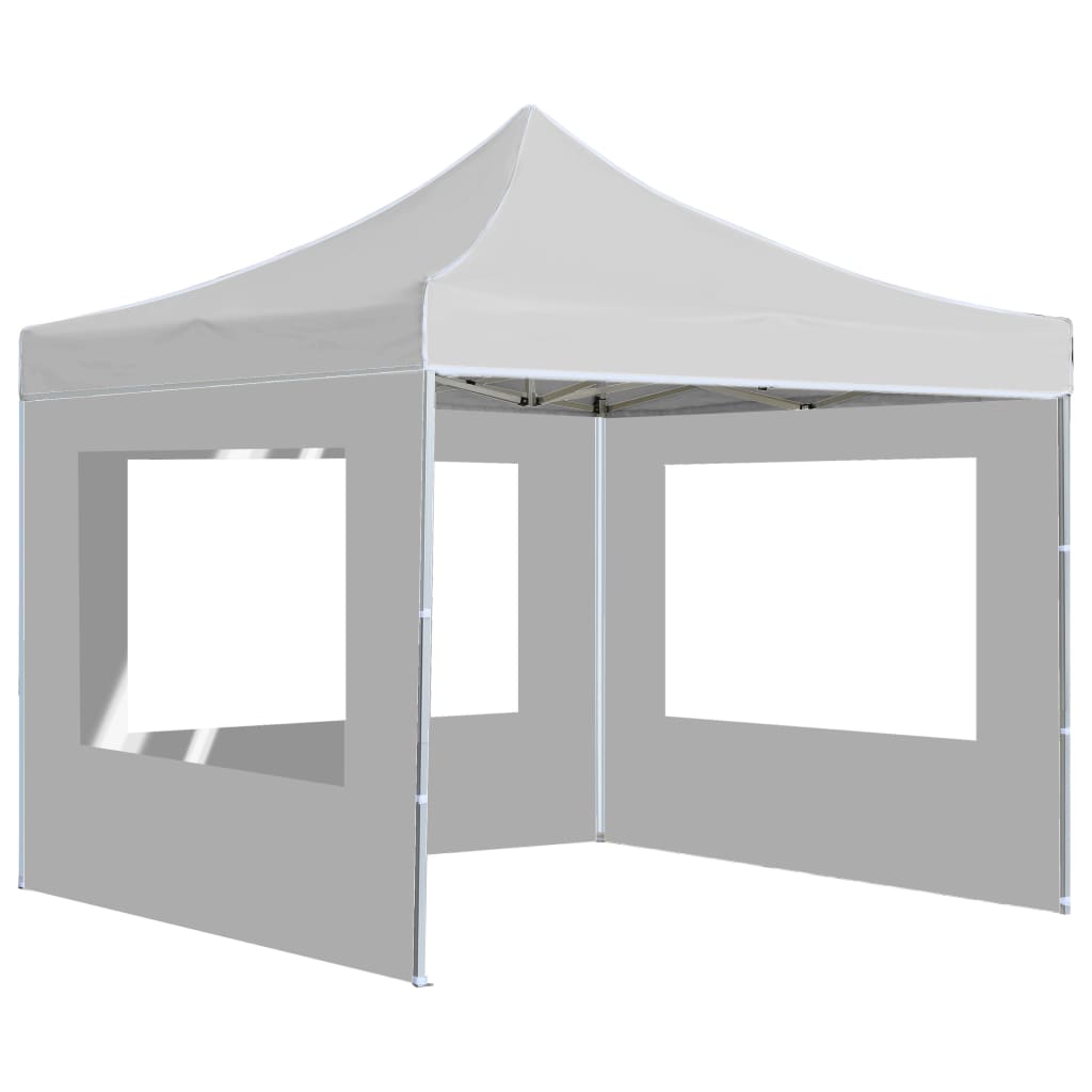 Tente de réception pliable avec parois Aluminium 3x3 m Blanc