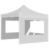 Tente de réception pliable avec parois Aluminium 3x3 m Blanc