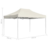 Tente de réception pliable Aluminium 4,5x3 m Crème