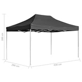 Tente de réception pliable Aluminium 4,5x3 m Anthracite