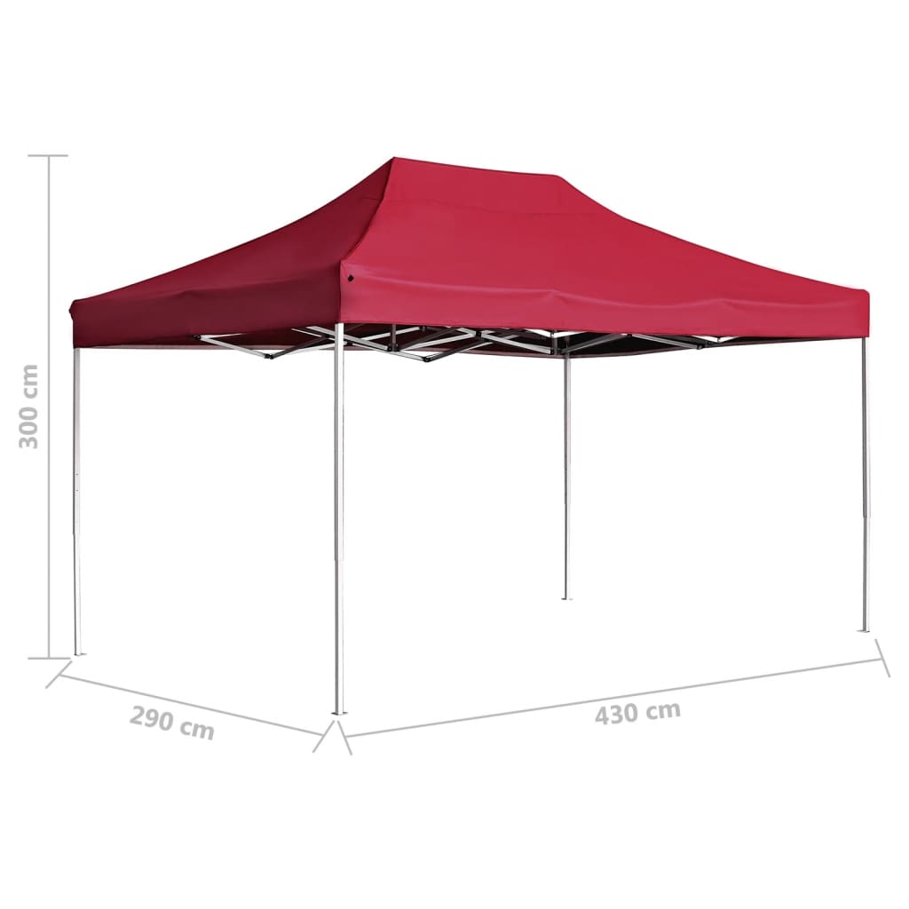 Tente de réception pliable Aluminium 4,5x3 m Bordeaux