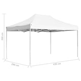 Tente de réception pliable Aluminium 4,5x3 m Blanc