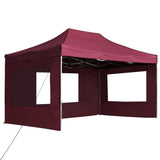 Tente de réception pliable et parois Aluminium 4,5x3 m Bordeaux