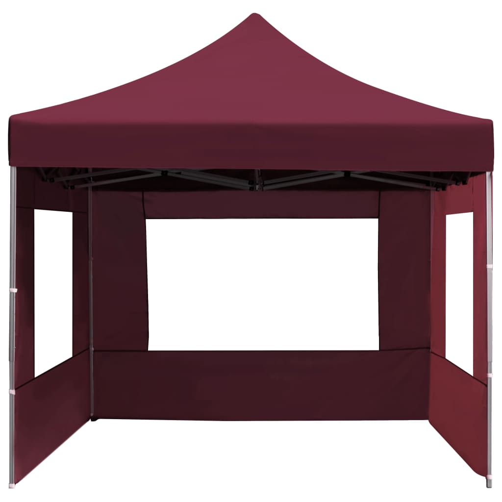 Tente de réception pliable et parois Aluminium 4,5x3 m Bordeaux