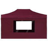 Tente de réception pliable et parois Aluminium 4,5x3 m Bordeaux