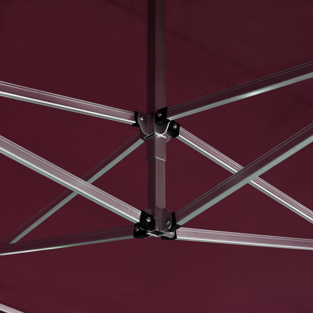 Tente de réception pliable et parois Aluminium 4,5x3 m Bordeaux