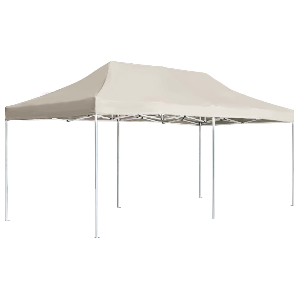 Folding Reception Tent Aluminum 6 x 3 m Cream