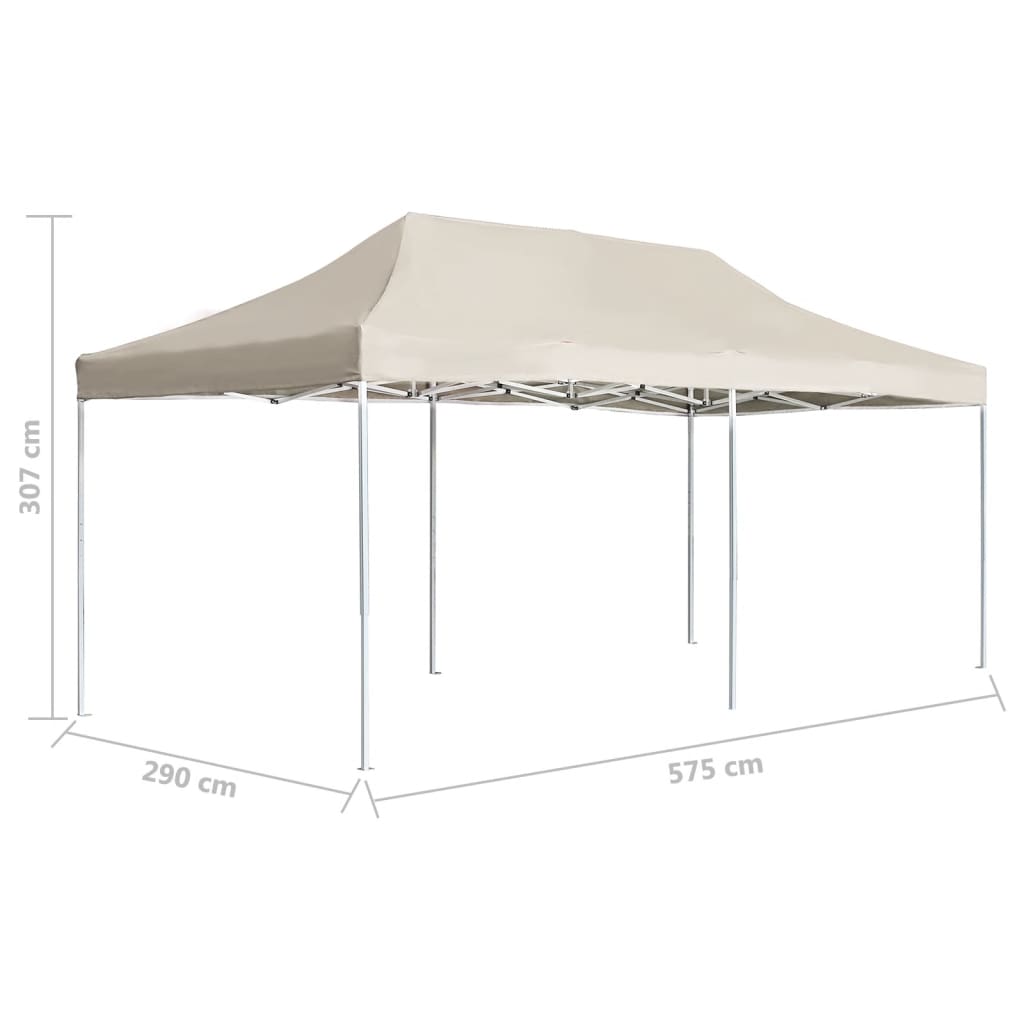 Folding Reception Tent Aluminum 6 x 3 m Cream