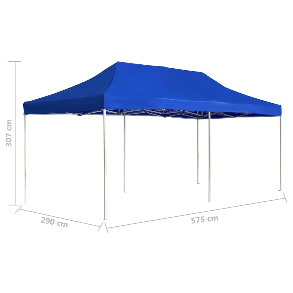 Tente de réception pliable Aluminium 6 x 3 m Bleu