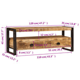 Meuble TV 120x35x45 cm Bois solide de manguier