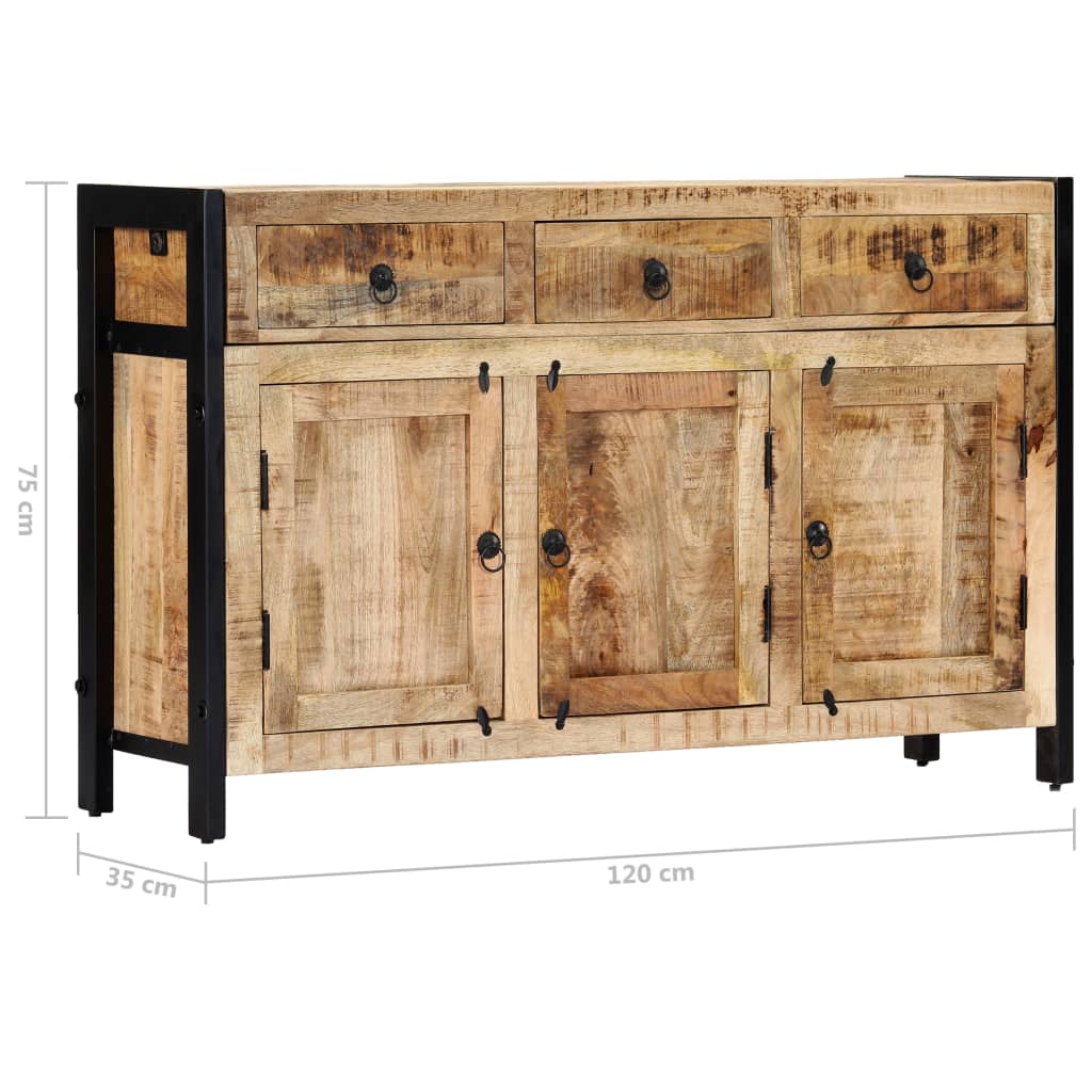 Sideboard 120x35x76 cm Massives Mangoholz