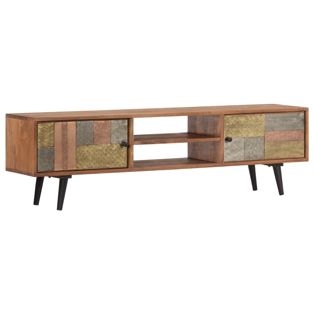 Meuble TV 140x30x40 cm Bois solide d'acacia