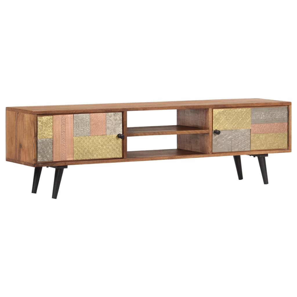 Meuble TV 140x30x40 cm Bois solide d'acacia