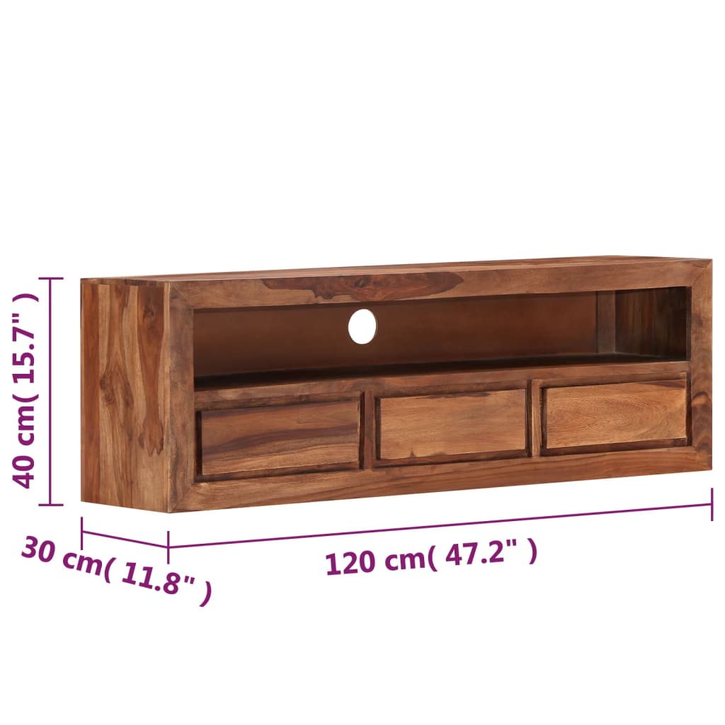 Meuble TV 120x30x40 cm Bois solide