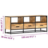 Meuble TV 120x30x45 cm Bois solide de manguier