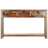 Table console avec 3 tiroirs 120x30x75 cm Bois massif