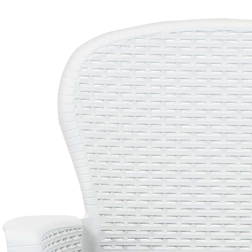 Chaise de jardin lot de 2 coussin Blanc Plastique Aspect rotin