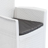 Chaise de jardin lot de 2 coussin Blanc Plastique Aspect rotin