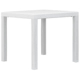 Table de jardin Blanc 79x79x72 cm Plastique Aspect de rotin