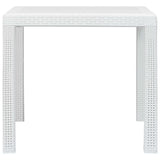 Table de jardin Blanc 79x79x72 cm Plastique Aspect de rotin