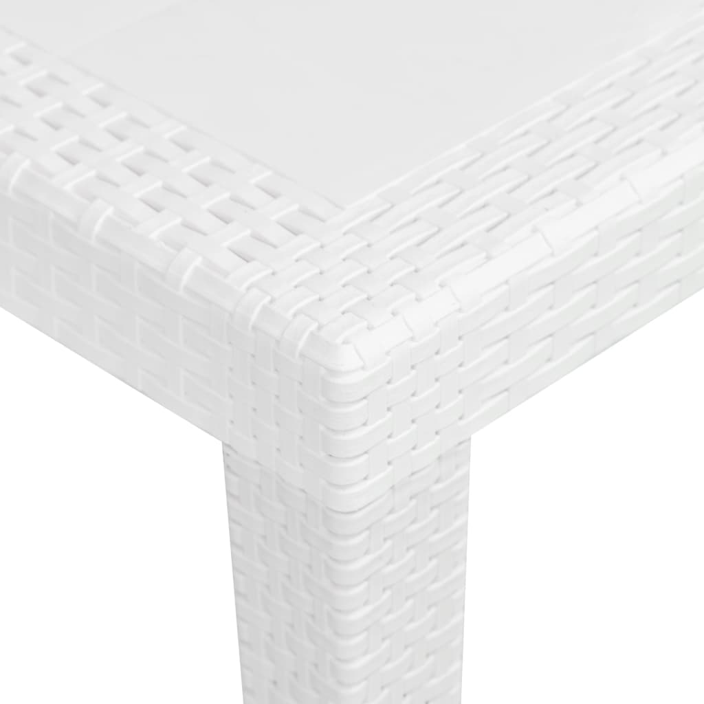 Table de jardin Blanc 79x79x72 cm Plastique Aspect de rotin