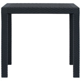 Table de jardin Anthracite 79x79x72cm Plastique Aspect de rotin