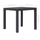 Table de jardin Marron 79x79x72 cm Plastique Aspect de rotin