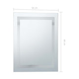 Miroir à LED pour salle de bains et capteur tactile 50x60 cm