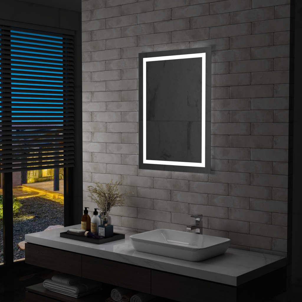 Miroir à LED pour salle de bains et capteur tactile 60x80 cm