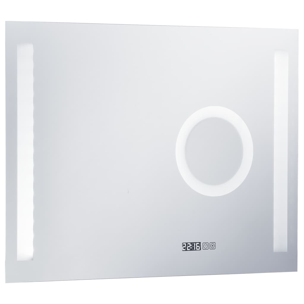 Miroir mural à LED de salle de bain et capteur tactile 80x60 cm