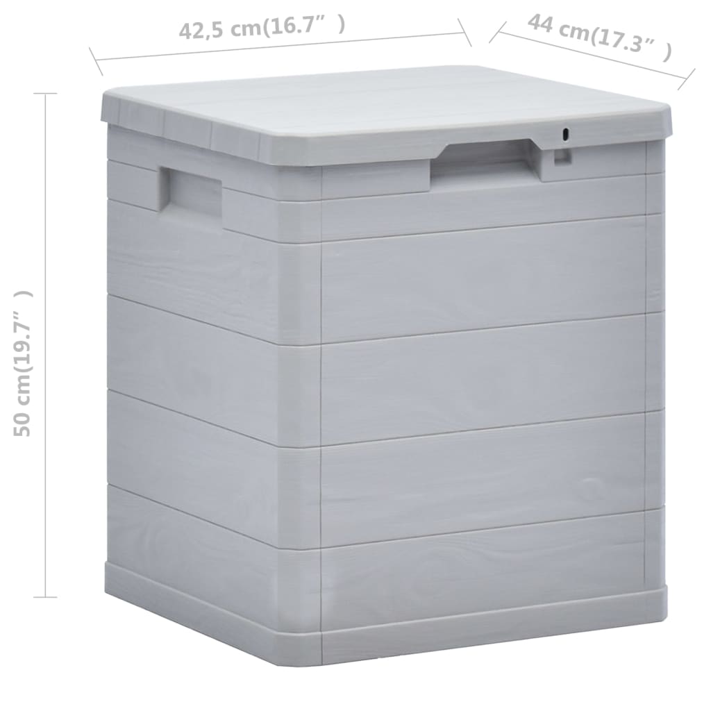 Boîte de rangement de jardin 90 L Gris clair