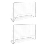 Fußballtore 2 Stück mit Netzen 182x61x122 cm Stahl Weiß