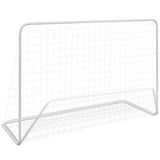 Buts de football 2 pcs avec filets 182x61x122 cm Acier Blanc