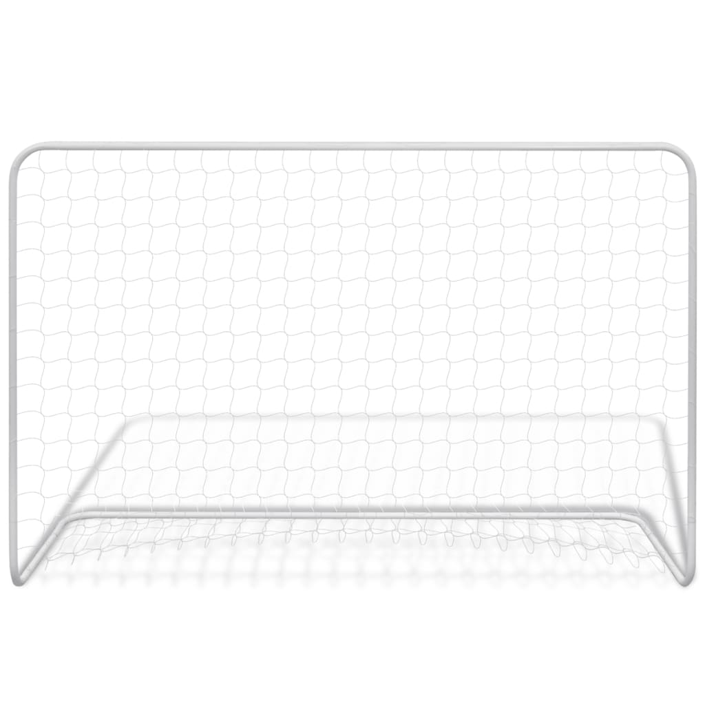 Fußballtore 2 Stück mit Netzen 182x61x122 cm Stahl Weiß