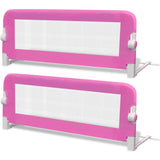 Barrière de lit de sécurité pour tout-petits 2pcs Rose 102x42cm