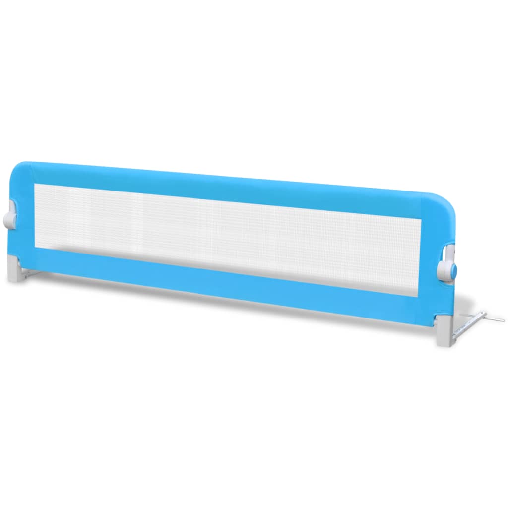 Barrière de lit de sécurité pour tout-petits 2pcs Bleu 150x42cm