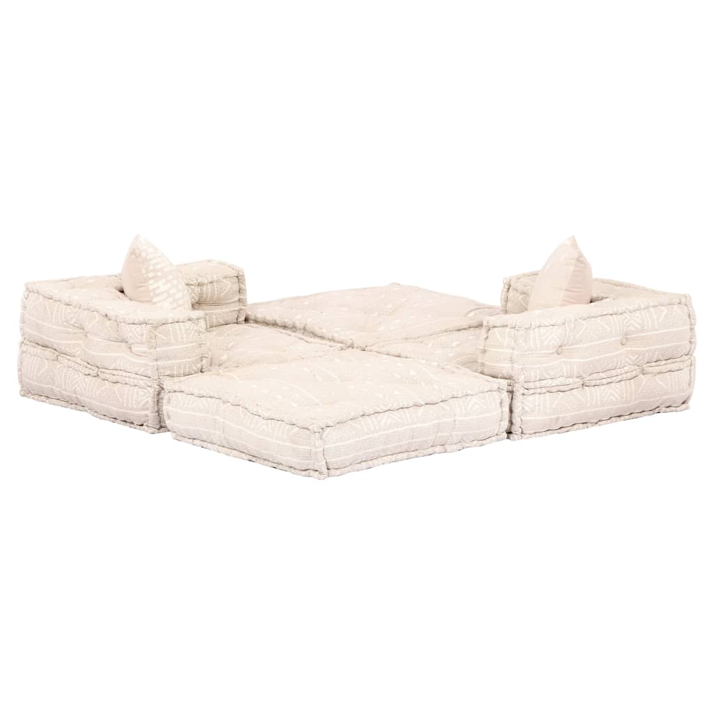 Pouf modulaire à 2 places Beige Tissu