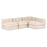 Pouf modulaire à 4 places Beige Tissu