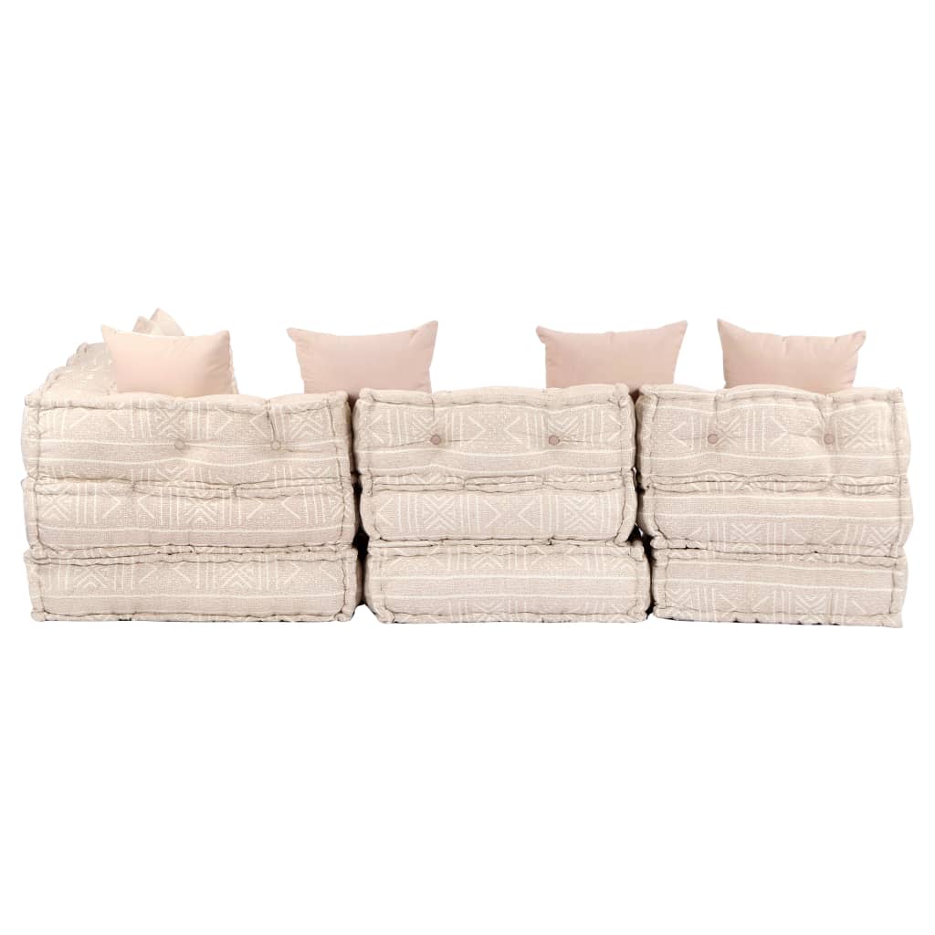 Pouf modulaire à 4 places Beige Tissu