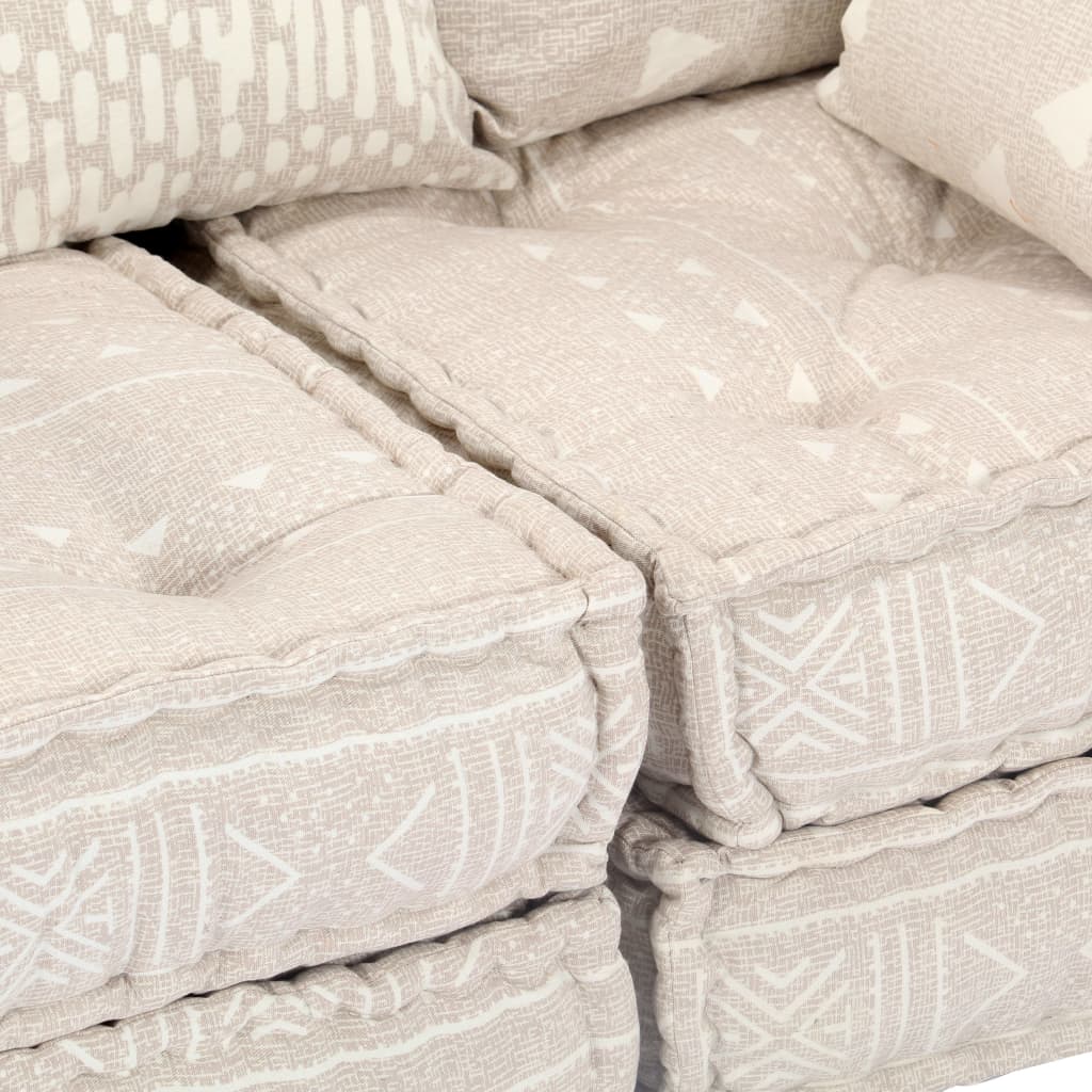 Pouf modulaire à 2 places Beige Tissu