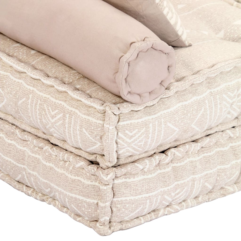 Pouf modulaire à 2 places Beige Tissu