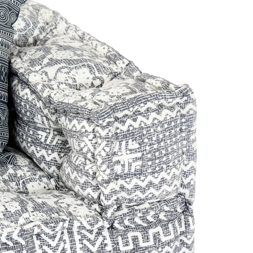 Pouf modulaire à 2 places Gris clair Tissu