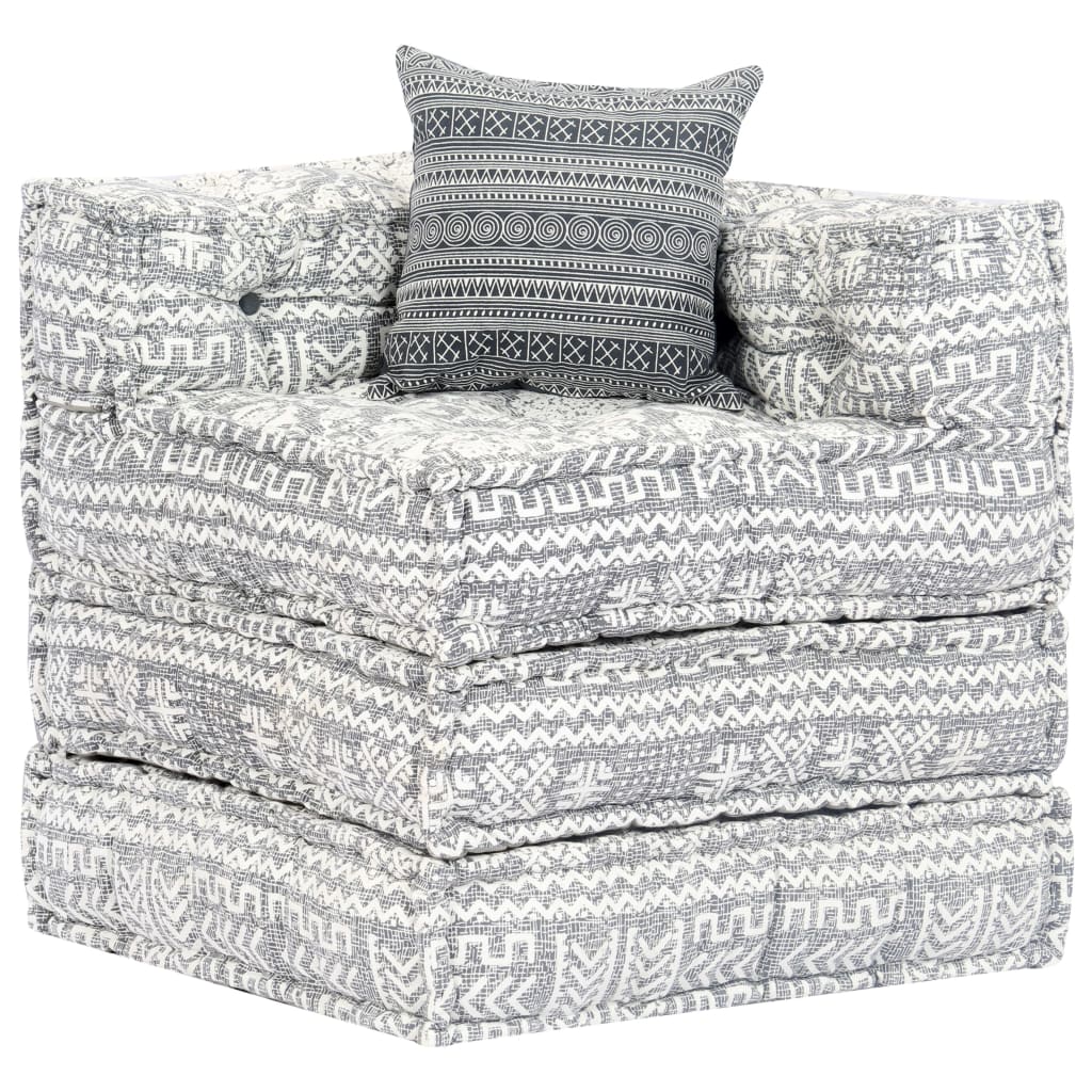 Pouf modulaire à 4 places Gris clair Tissu